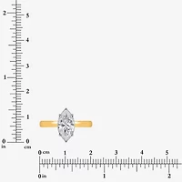 (I / Si2) Womens 2 CT. Lab Grown White Diamond Marquise Solitaire Engagement Ring