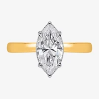 (I / Si2) Womens 2 CT. Lab Grown White Diamond Marquise Solitaire Engagement Ring