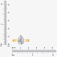 (I / Si2) Womens 2 CT. Lab Grown White Diamond Pear Solitaire Engagement Ring