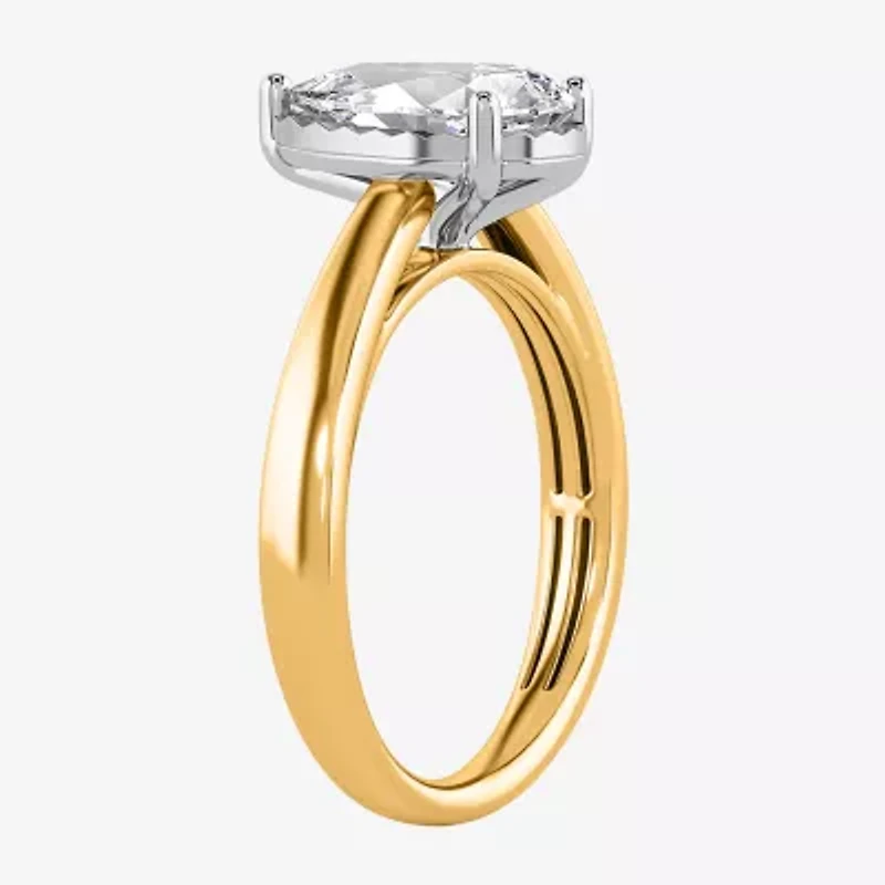(I / Si2) Womens 2 CT. Lab Grown White Diamond Pear Solitaire Engagement Ring