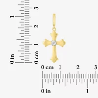Charmed by Diamond Addiction (G-H / Si2- I1) Womens Accent Lab Grown White 14K Gold Over Silver Cross Pendant