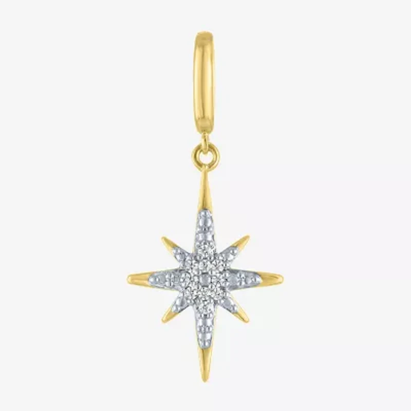 Charmed by Diamond Addiction North Star (G-H / Si2- I1) Womens Accent Lab Grown White 14K Gold Over Silver Pendant