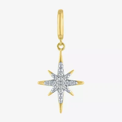 Charmed by Diamond Addiction North Star (G-H / Si2- I1) Womens Accent Lab Grown White 14K Gold Over Silver Pendant