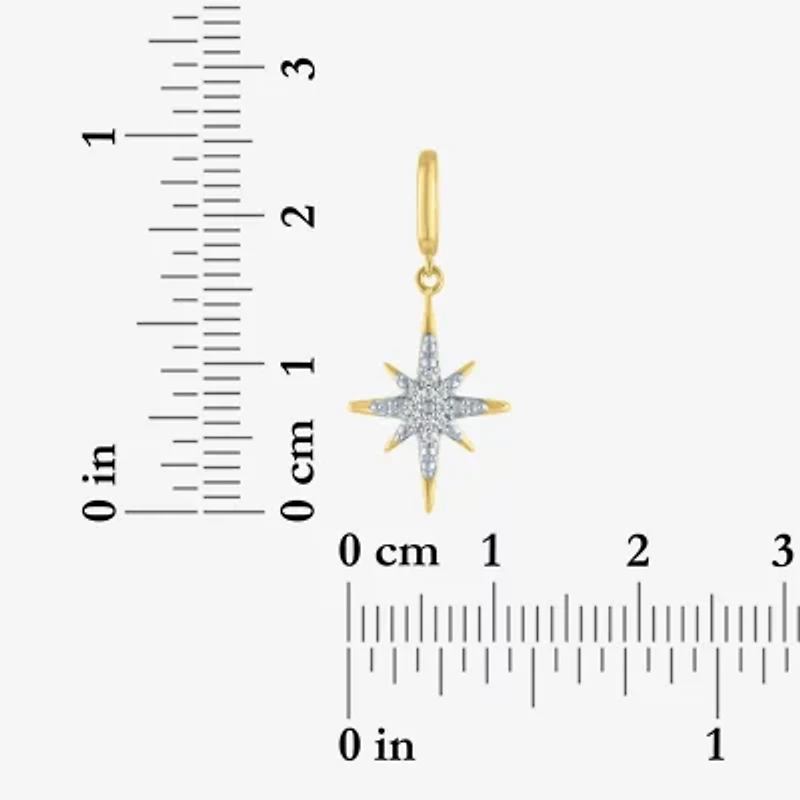 Charmed by Diamond Addiction North Star (G-H / Si2- I1) Womens Accent Lab Grown White 14K Gold Over Silver Pendant