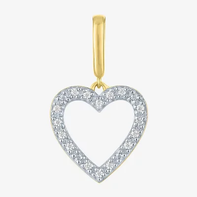 Charmed by Diamond Addiction Heart (G-H / Si2- I1) Womens Accent Lab Grown White 14K Gold Over Silver Pendant