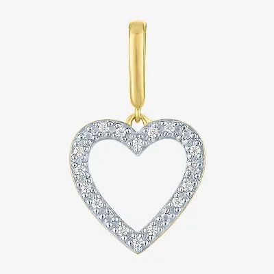 Charmed by Diamond Addiction Heart (G-H / Si2- I1) Womens Accent Lab Grown White 14K Gold Over Silver Pendant