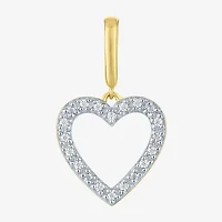 Charmed by Diamond Addiction Heart (G-H / Si2- I1) Womens Accent Lab Grown White 14K Gold Over Silver Pendant