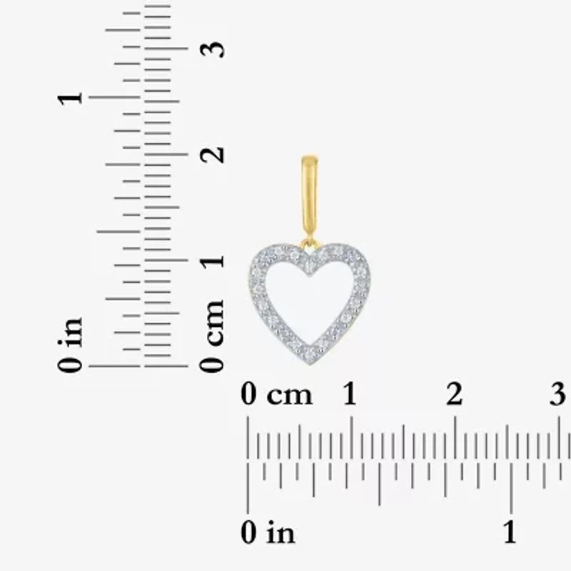 Charmed by Diamond Addiction Heart (G-H / Si2- I1) Womens Accent Lab Grown White 14K Gold Over Silver Pendant