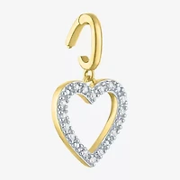 Charmed by Diamond Addiction Heart (G-H / Si2- I1) Womens Accent Lab Grown White 14K Gold Over Silver Pendant