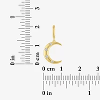 Charmed by Diamond Addiction Moon (G-H / Si2- I1) Womens Accent Lab Grown White 14K Gold Over Silver Pendant