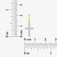 Charmed by Diamond Addiction Cross (G-H / Si2- I1) Womens 1/10 CT. T.W. Lab Grown White 14K Gold Over Silver Pendant