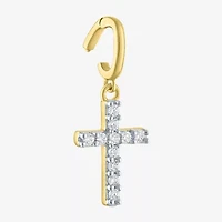 Charmed by Diamond Addiction Cross (G-H / Si2- I1) Womens 1/10 CT. T.W. Lab Grown White 14K Gold Over Silver Pendant