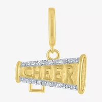 Charmed by Diamond Addiction Cheer (G-H / Si2- I1) Womens Accent Lab Grown White 14K Gold Over Silver Pendant