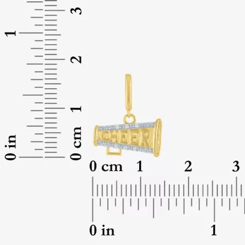 Charmed by Diamond Addiction Cheer (G-H / Si2- I1) Womens Accent Lab Grown White 14K Gold Over Silver Pendant