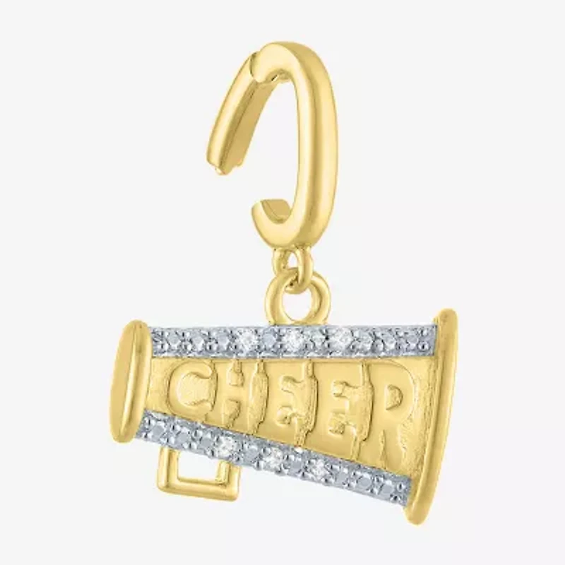 Charmed by Diamond Addiction Cheer (G-H / Si2- I1) Womens Accent Lab Grown White 14K Gold Over Silver Pendant