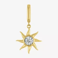 Charmed by Diamond Addiction Sun (G-H / Si2- I1) Womens Accent Lab Grown White 14K Gold Over Silver Sunburst Pendant