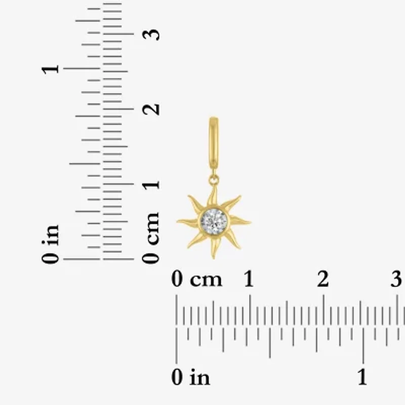 Charmed by Diamond Addiction Sun (G-H / Si2- I1) Womens Accent Lab Grown White 14K Gold Over Silver Sunburst Pendant
