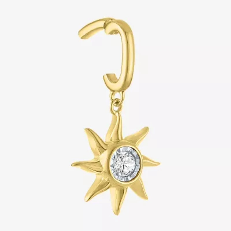 Charmed by Diamond Addiction Sun (G-H / Si2- I1) Womens Accent Lab Grown White 14K Gold Over Silver Sunburst Pendant