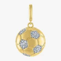 Charmed by Diamond Addiction Soccer Ball (G-H/ Si2-I1) Womens Accent Lab Grown White 14K Gold Over Silver Pendant