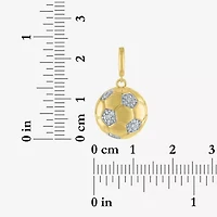 Charmed by Diamond Addiction Soccer Ball (G-H/ Si2-I1) Womens Accent Lab Grown White 14K Gold Over Silver Pendant