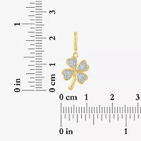 Charmed by Diamond Addiction Clover (G-H / Si2- I1) Womens Diamond Accent Lab Grown White Diamond Accent 14K Gold Over Silver Clover Pendant