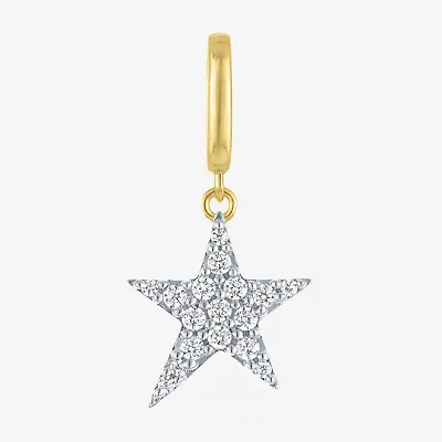 Charmed by Diamond Addiction Star (G-H / Si2- I1) Womens 1/10 CT. T.W. Lab Grown White 14K Gold Over Silver Pendant