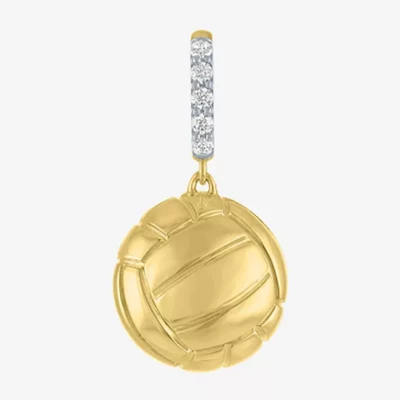 Charmed by Diamond Addiction Accent (G-H / Si2- I1) White 14K Gold Over Silver Charm