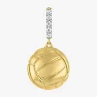 Charmed by Diamond Addiction Accent (G-H / Si2- I1) White 14K Gold Over Silver Charm