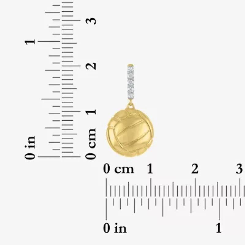 Charmed by Diamond Addiction Accent (G-H / Si2- I1) White 14K Gold Over Silver Charm