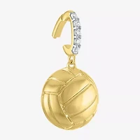 Charmed by Diamond Addiction Accent (G-H / Si2- I1) White 14K Gold Over Silver Charm