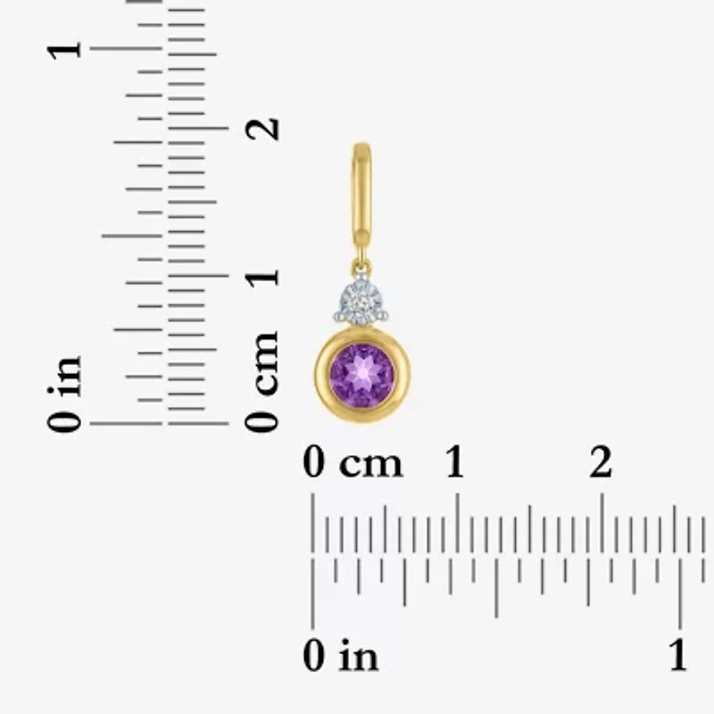 Charmed by Diamond Addiction Accent (G-H / Si2-I1) Red Garnet 14K Gold Over Silver Charm