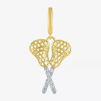 Charmed by Diamond Addiction Lacrosse (G-H / Si2- I1) Womens Accent Lab Grown White 14K Gold Over Silver Pendant