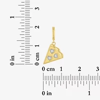 Charmed by Diamond Addiction Pizza (G-H / Si2- I1) Womens Accent Lab Grown White 14K Gold Over Silver Pendant