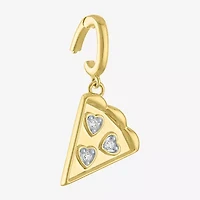 Charmed by Diamond Addiction Pizza (G-H / Si2- I1) Womens Accent Lab Grown White 14K Gold Over Silver Pendant