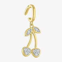 Charmed by Diamond Addiction Cherries (G-H / Si2- I1) Womens Accent Lab Grown White 14K Gold Over Silver Pendant