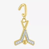 Charmed by Diamond Addiction Hockey (G-H / Si2- I1) Womens Accent Lab Grown White 14K Gold Over Silver Pendant