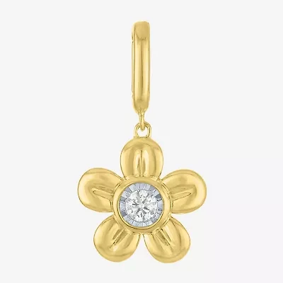 Charmed by Diamond Addiction Flower (G-H / Si2- I1) Womens Accent Lab Grown White 14K Gold Over Silver Pendant