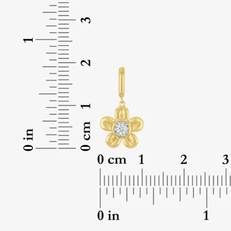 Charmed by Diamond Addiction Flower (G-H / Si2- I1) Womens Accent Lab Grown White 14K Gold Over Silver Pendant