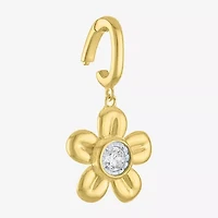 Charmed by Diamond Addiction Flower (G-H / Si2- I1) Womens Accent Lab Grown White 14K Gold Over Silver Pendant