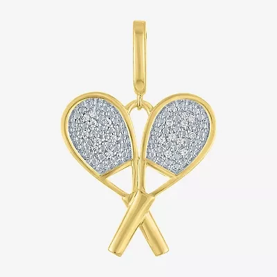 Charmed by Diamond Addiction Tennis (Si2-I1 /G-H) Womens Accent Lab Grown White 14K Gold Over Silver Pendant
