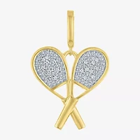 Charmed by Diamond Addiction Tennis (Si2-I1 /G-H) Womens Accent Lab Grown White 14K Gold Over Silver Pendant