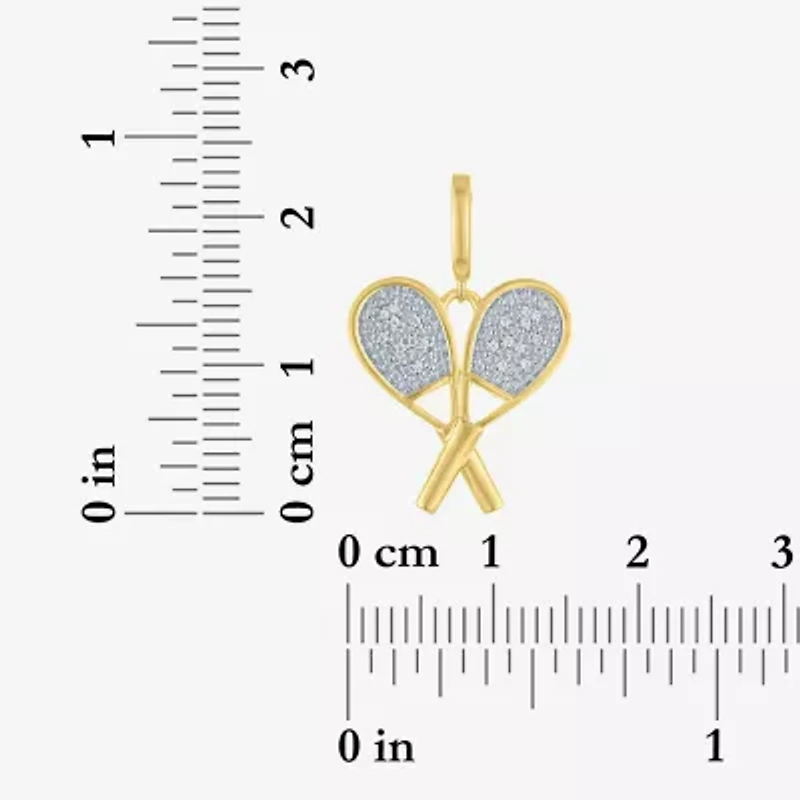 Charmed by Diamond Addiction Tennis (Si2-I1 /G-H) Womens Accent Lab Grown White 14K Gold Over Silver Pendant