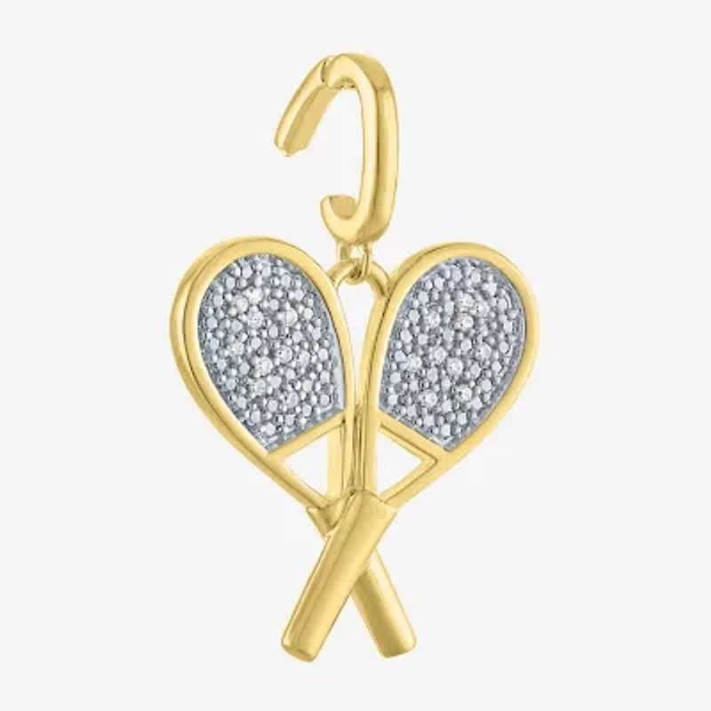 Charmed by Diamond Addiction Tennis (Si2-I1 /G-H) Womens Accent Lab Grown White 14K Gold Over Silver Pendant