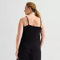 Liz Claiborne Cool and Calm Womens V Neck Sleeveless Plus Pajama Top