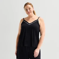 Liz Claiborne Cool and Calm Womens V Neck Sleeveless Plus Pajama Top