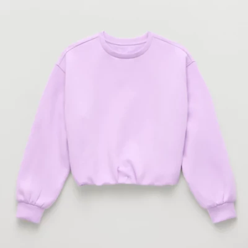 Xersion Little & Big Kid Girls Crew Neck Long Sleeve Sweatshirt