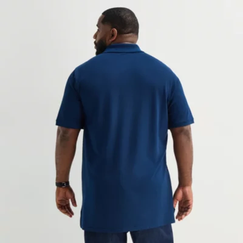 St. John's Bay Premium Stretch Big and Tall Mens Classic Fit Short Sleeve Polo Shirt
