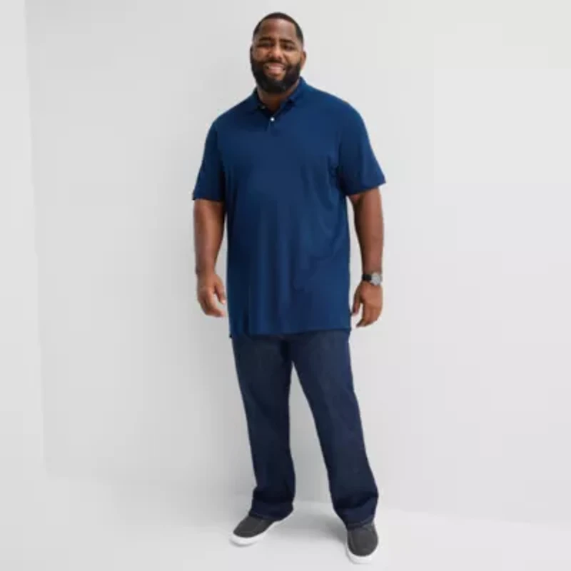 St. John's Bay Premium Stretch Big and Tall Mens Classic Fit Short Sleeve Polo Shirt