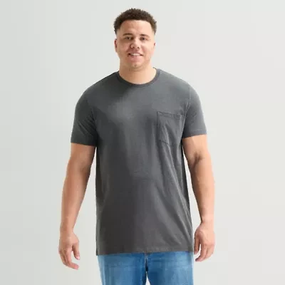 St. John's Bay Super Soft Pocket Mens Crew Neck Short Sleeve Quick Dry Big and Tall T-Shirt