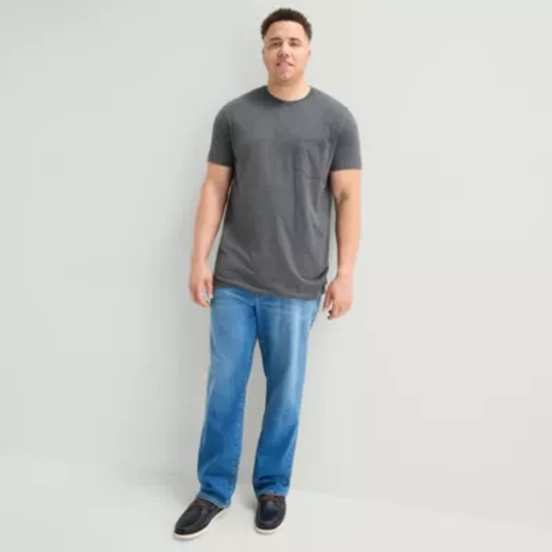 St. John's Bay Super Soft Pocket Mens Crew Neck Short Sleeve Quick Dry Big and Tall T-Shirt